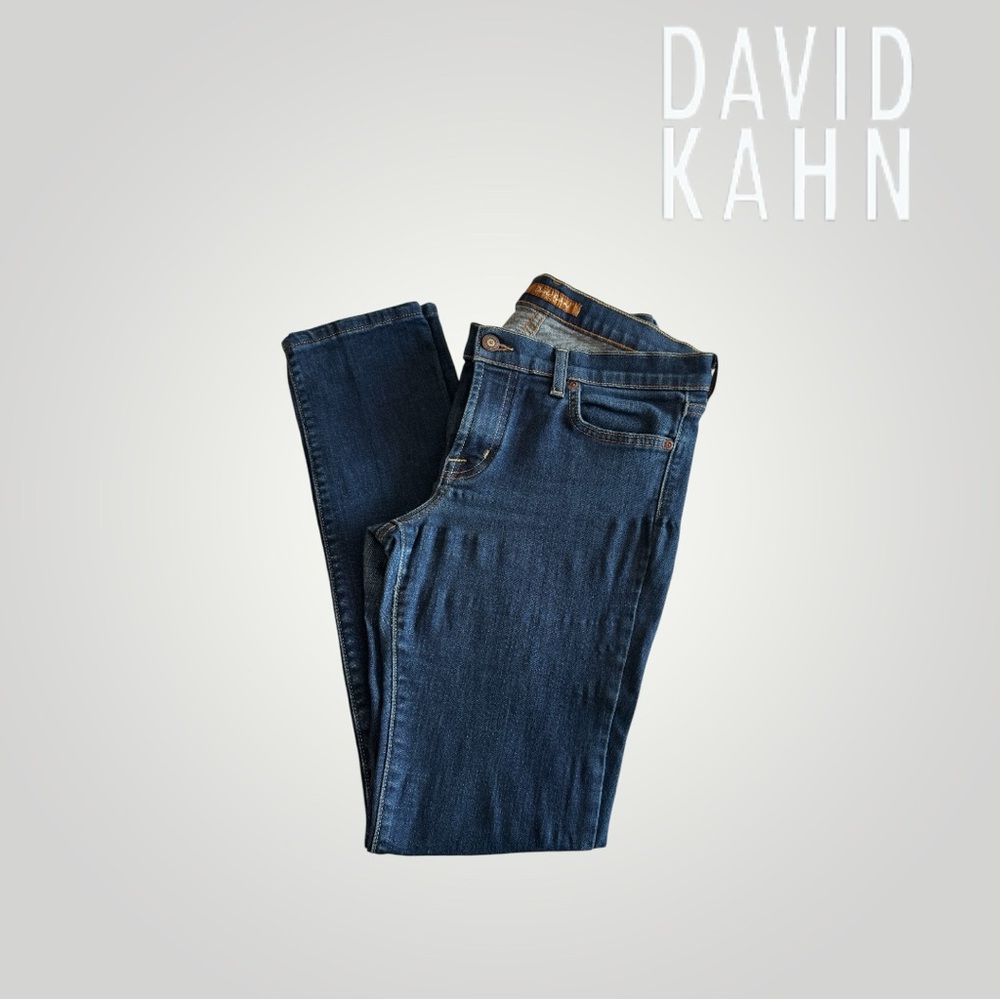 🛍️SALE🛍️ David Kahn Stretch Slim Leg Jeans in Dark Blue Wash - Picture 5 of 8